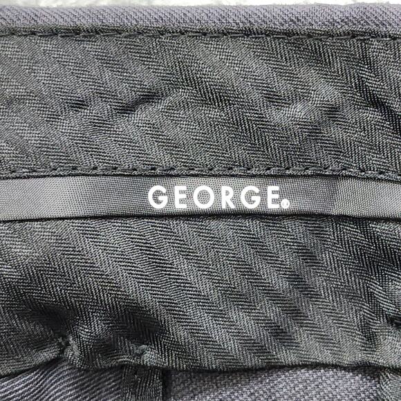George Pants Mens 42X30 Gray Flat Front Straight Leg Stretch Office Preppy - Picture 5 of 13